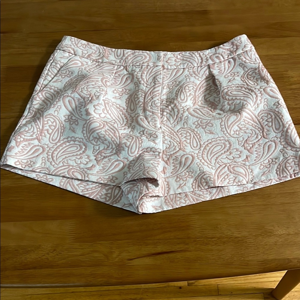 Victoria Beckham Pink and White High Waist Shorts
